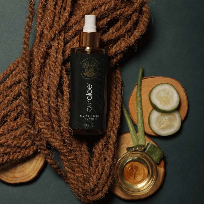 Curaloe toner infused with cucumber for refreshing care, perfect for revitalizing tired skin and suitable for all skin types