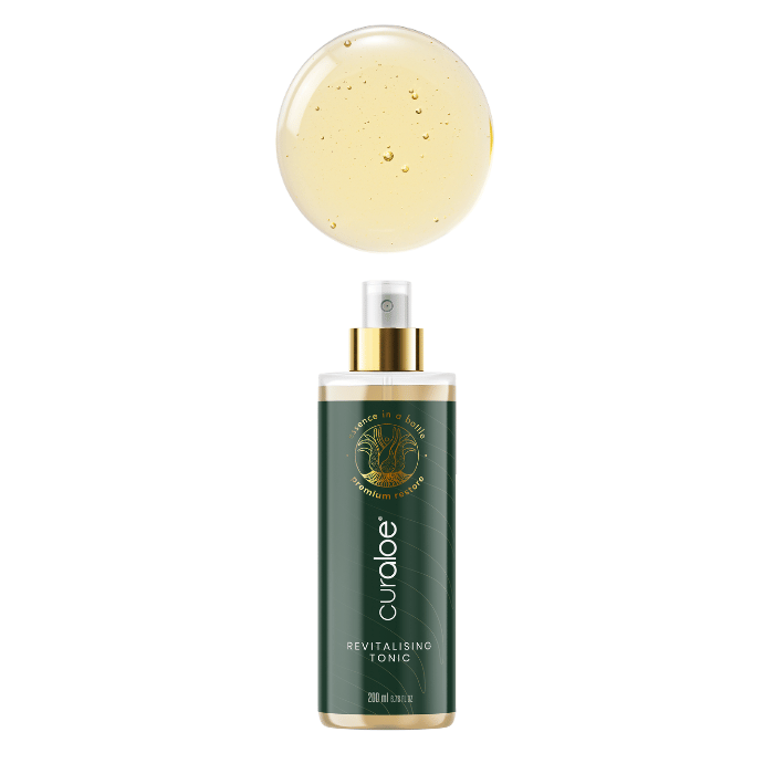 Curaloe Revitalising Toner for natural skincare, featuring Aloe Vera to hydrate and soothe your complexion