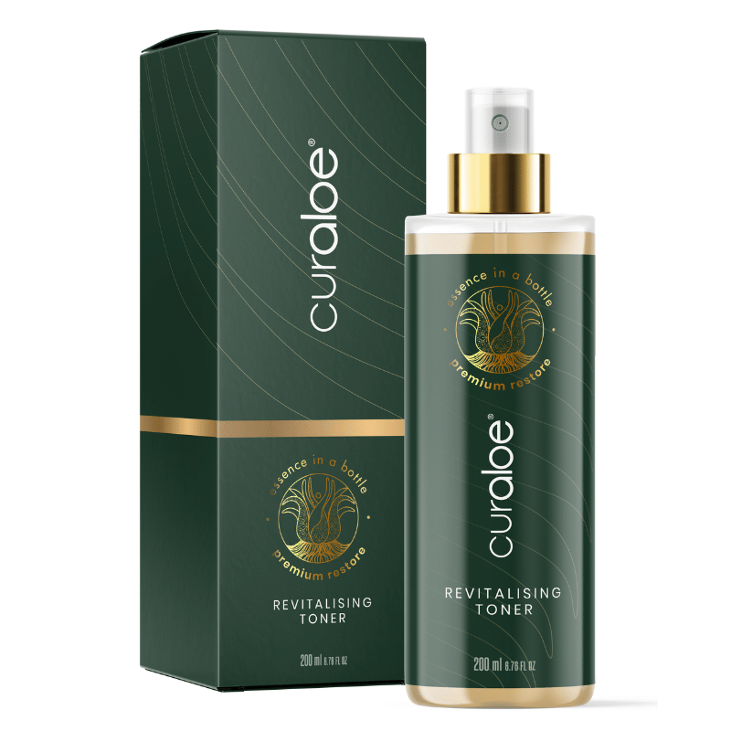 Curaloe Revitalising Toner, a top choice for Aloe Vera skincare, designed to clear impurities and prepare skin for hydration